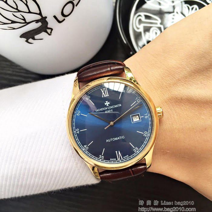 江詩丹頓 Vacheron Constantin 經典兩針半設計 全自動機械機芯 頂級316精鋼表殼錶帶 男士腕表  wssb4729
